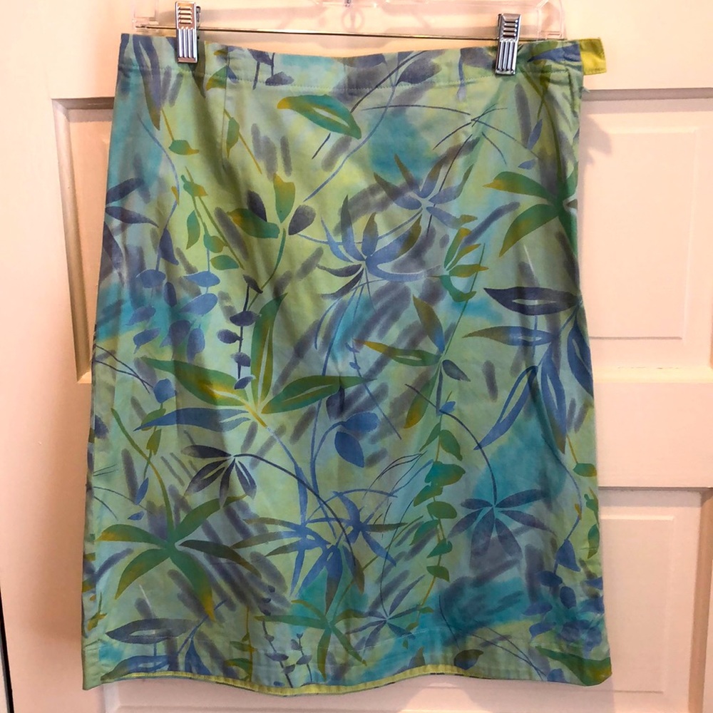 Susan Bristol tropical floral cotton stretch skirt